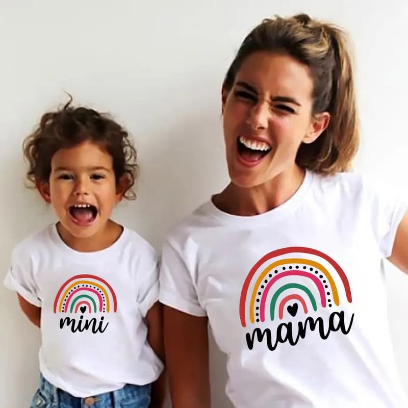 T-shirt de princesse pour mère et fille, vêtements assortis, look de famille, mode punk, mini, maman, enfants