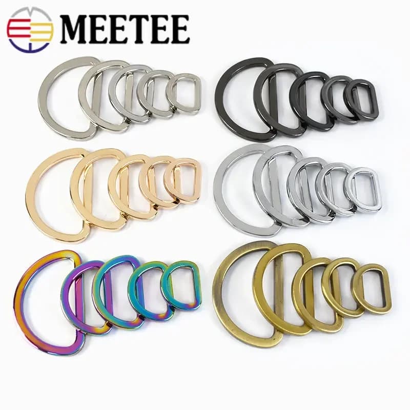Meetee-Boucle en D en métal pour sac à main, 16-38mm, 10 pièces, accessoires artisanaux en cuir, bricolage