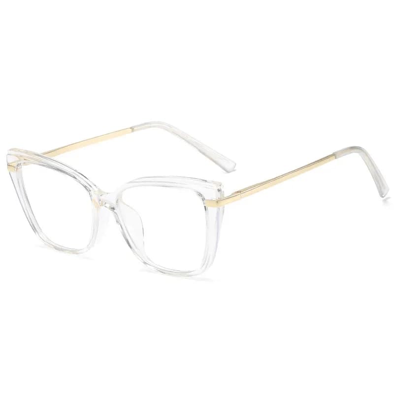 Lunettes anti-lumière bleue pour hommes et femmes, nouvelle mode, Design de marque, cadre optique œil de chat, lentilles claires sans Prescription, S495