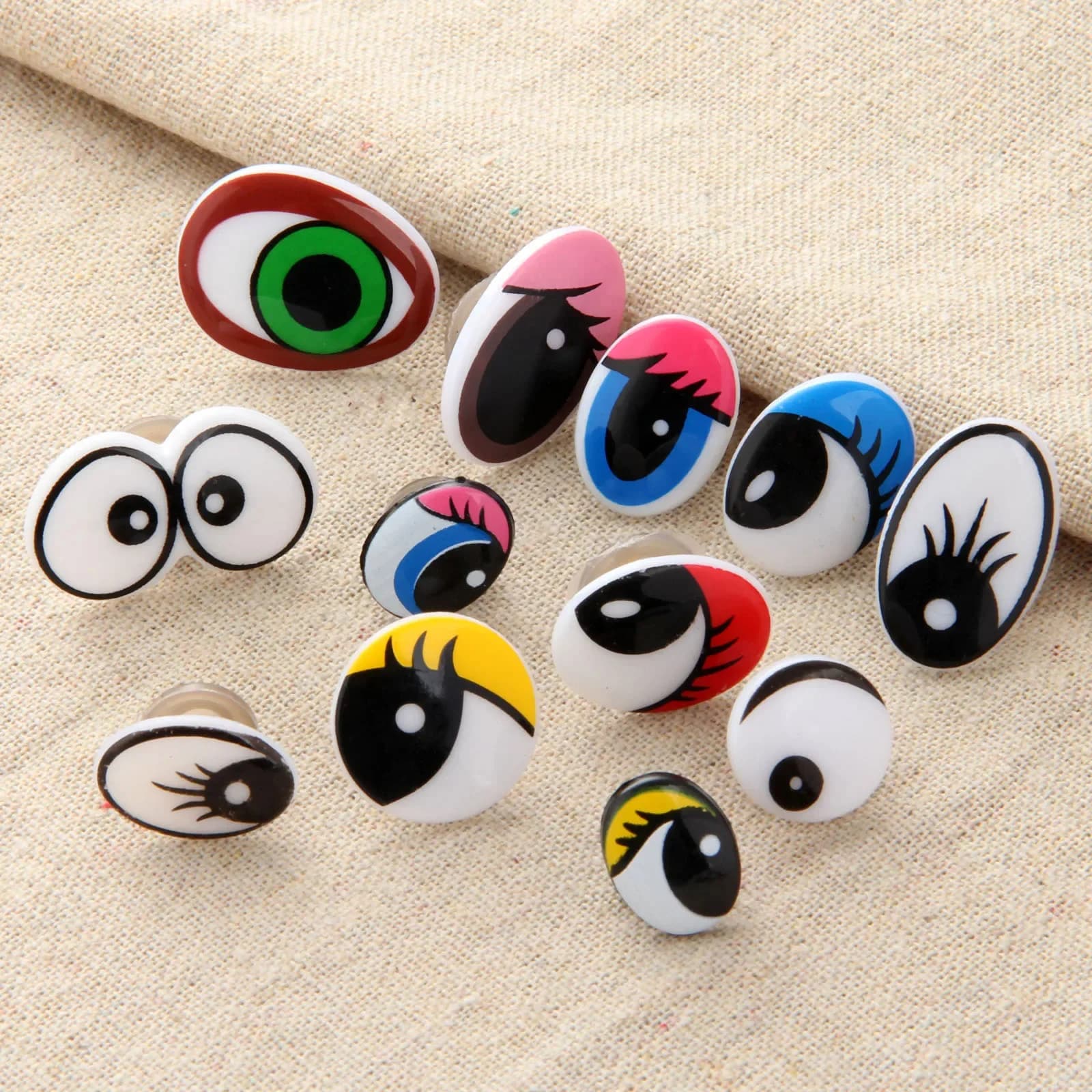 Yeux de dessin animé de sécurité en plastique avec rondelles, ours en peluche, beurre, peluche, animal, marionnette, jouet, feutrage, bricolage, main, exécutif, 7, TAN7, 10 pièces