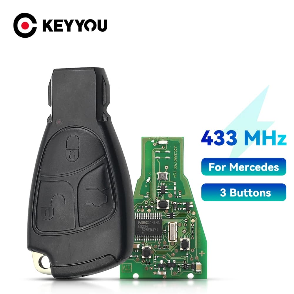 KEYYOU – clé télécommande intelligente à 3 boutons, 1996 Mhz, pour Mercedes Benz B C E ML S CLK CL, 2005 – 433