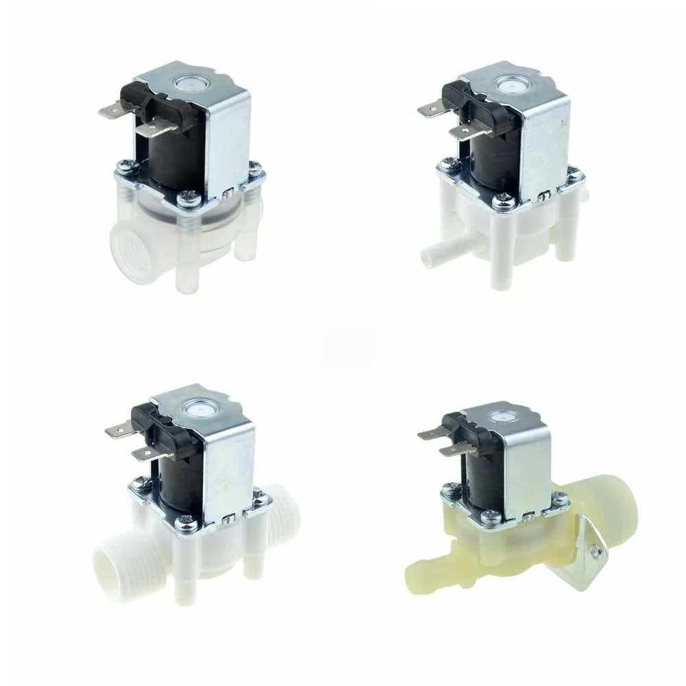 Électrovanne électrique en plastique 12V 24V 110V 220V, normalement fermée 1/4 3/8 1/2 12mm, tuyau mâle femelle, vanne de débit d'entrée d'air et d'eau
