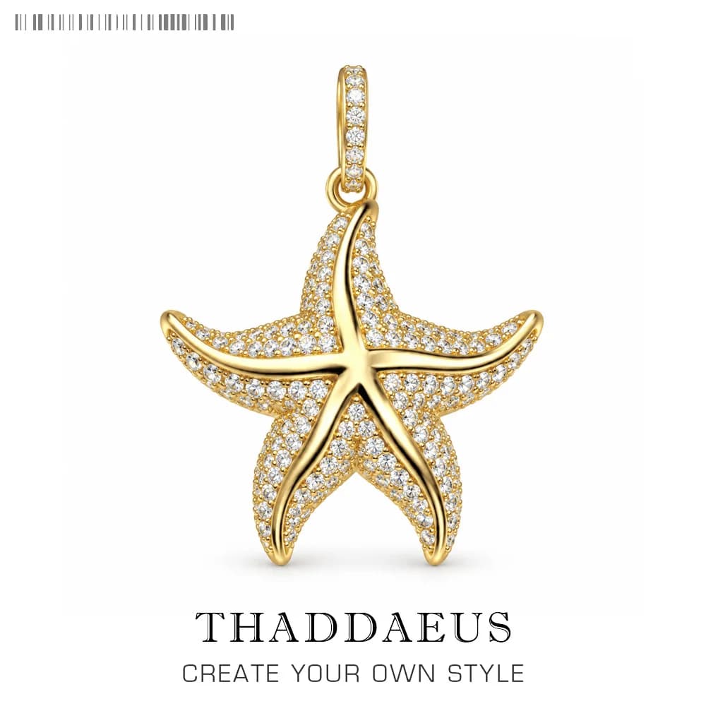Pendentif Oceanstar doré en argent Sterling 925, tout nouveau bijou fin romantique, accessoires de la mer profonde, cadeau pour femmes