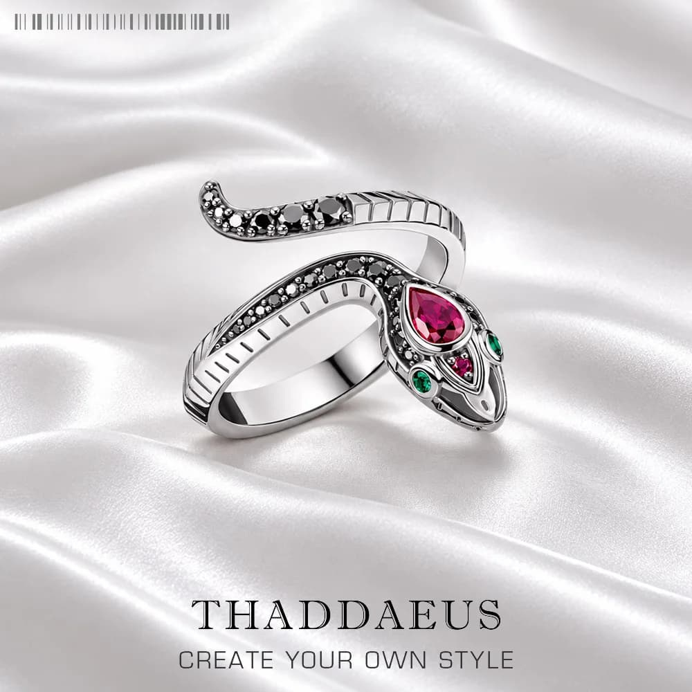 Bague inspirée du serpent, bijoux fins bohémien pour femmes, tout nouveau cadeau de séduction en argent Sterling 925 massif