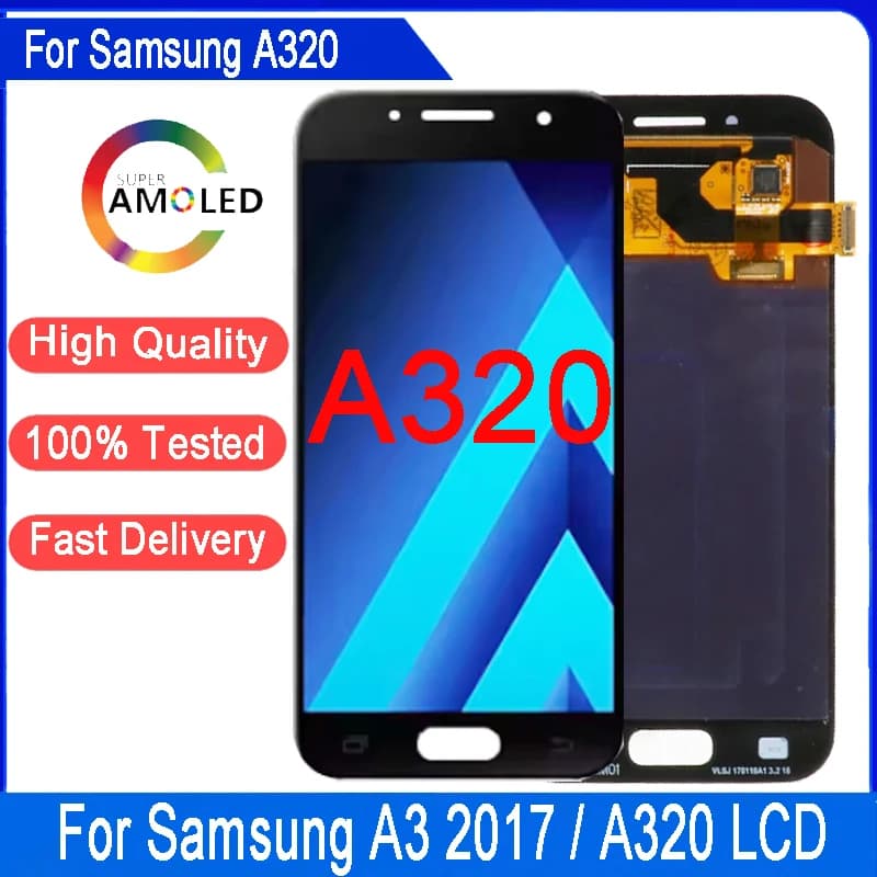Bloc écran tactile LCD Super AMOLED de remplacement, 4.7 pouces, pour Samsung A3 2017 A320 A320F