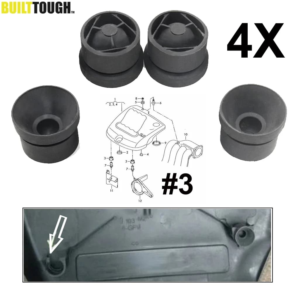Panneau de protection du moteur, couvercle en caoutchouc, bloc tampon pour VW Seat Skoda Audi Bora Jetta Golf 4 MK4 Touran 1.6 2.0 06A 103 226, 4 pièces