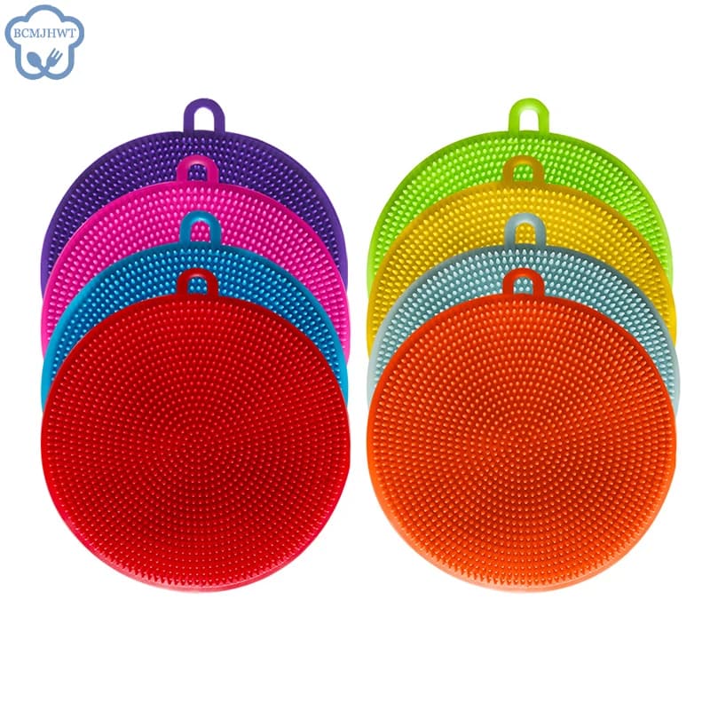 Tampon à Récurer en Silicone Souple, Brosse à Livres, Éponge de Lavage, Filles à Vaisselle, Nettoyeur de Pot, Outil de Lavage, Accessoires de Cuisine, 1 Pièce