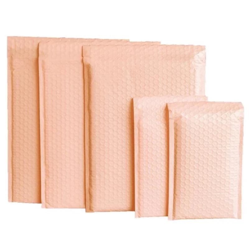 Enveloppes rembourrées à bulles en Poly rose, sacs en Polyymailer doublés de bulles en vrac pour l'expédition, sacs cadeaux d'emballage, 50 pièces