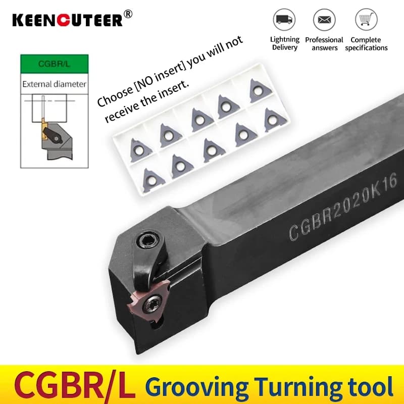 CGBR/L CGBR1616H32 CGBR2020K43 CGBR2525M32 Porte-outil externe CNC, barre de tour, outil de tournage de rainurage, TGF32R/GBA43R insertion de carbure outil de tour a metau outil de coupe