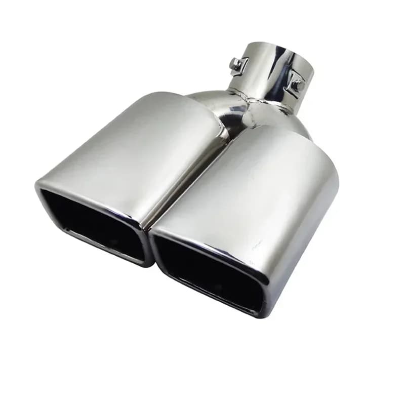 Embout d'échappement en acier inoxydable à visser, entrée 6,3 cm, double sortie, adaptateur de connecteur de tuyau de silencieux