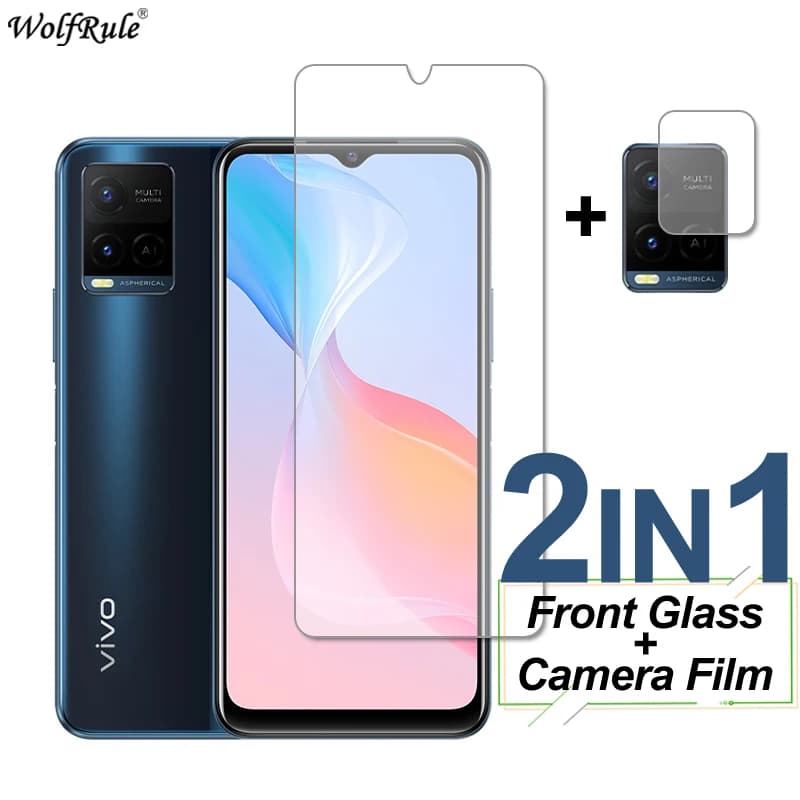 Verre pour ViVo Y21 Y35 Y33S Y21S Y75 Y33T Y33e Y53S Y73 Y72 protecteur d'écran verre trempé Film de protection d'objectif de caméra ViVo Y21