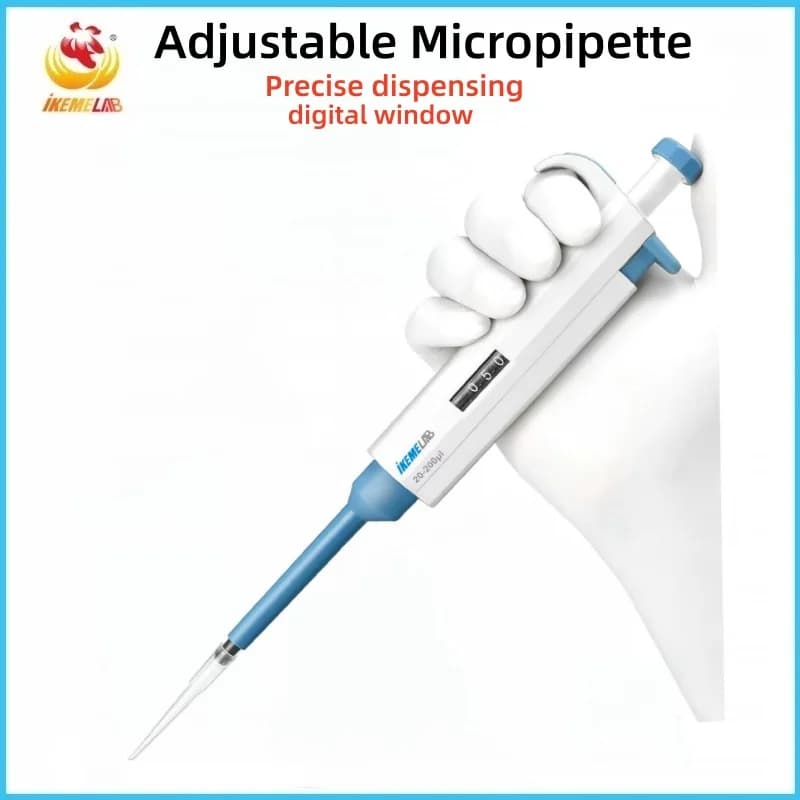 Pipette de laboratoire WEIAI 100-1000ul, micropipette numérique monocanal réglable en plastique, équipement de laboratoire avec embout de pipette