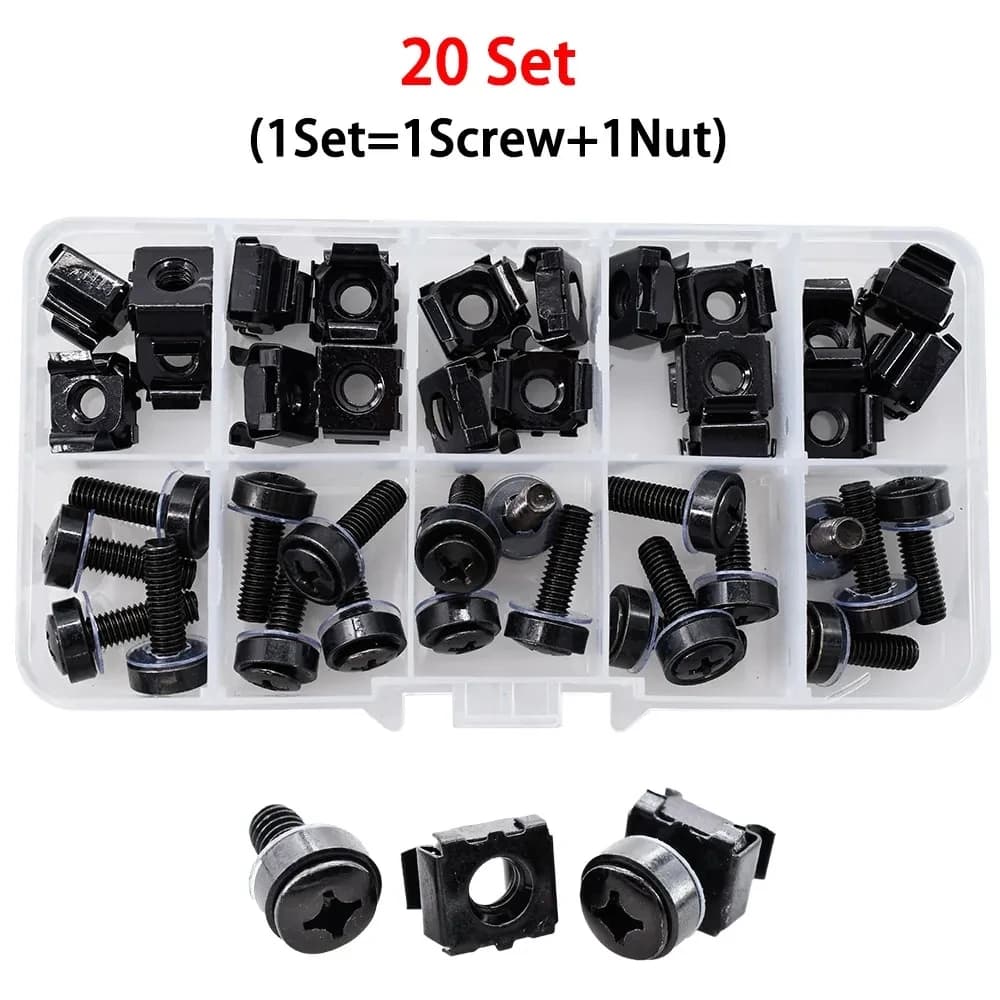 Écrou à vis en acier au carbone MeaccelerThread, noir, serveur, étagère, armoires, montage T1, WieshammKit, M5, M6