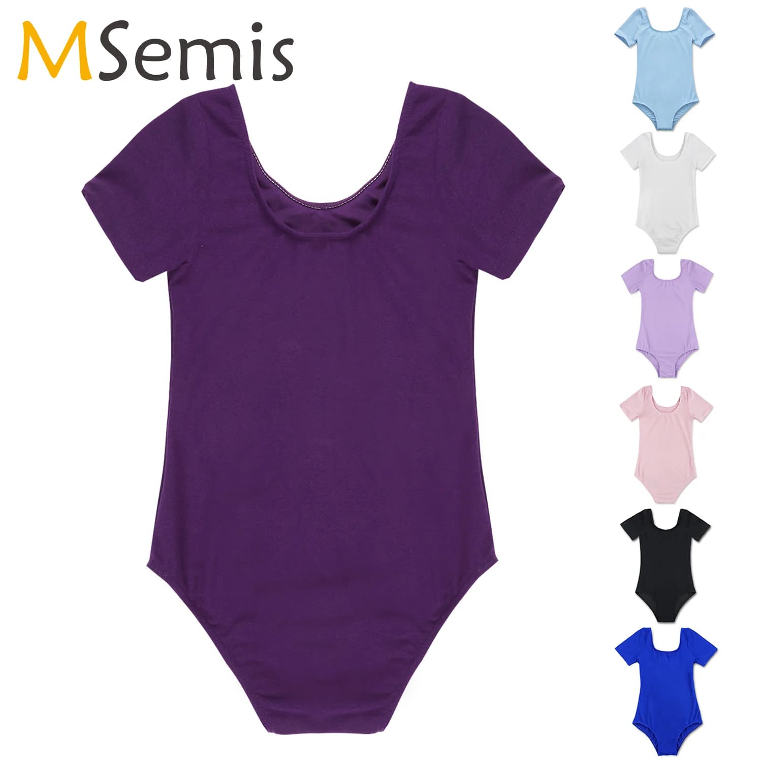 MSemis – justaucorps de gymnastique pour petites filles, vêtements de danse, noir et violet, body en coton pour la danse