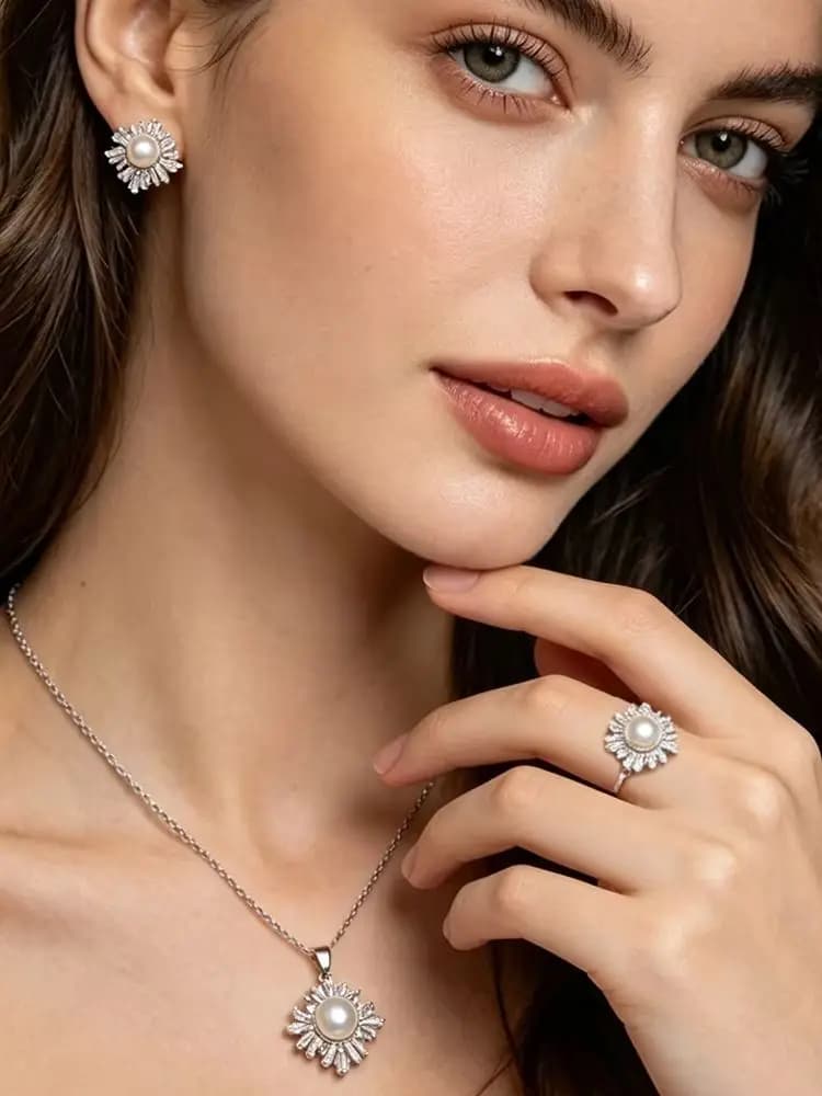 Ensemble collier et boucles d'oreilles en argent regardé 925 pour femme, véritable perle naturelle d'eau douce blanche et noire, ensembles de bijoux de mariage, cadeau des travailleurs