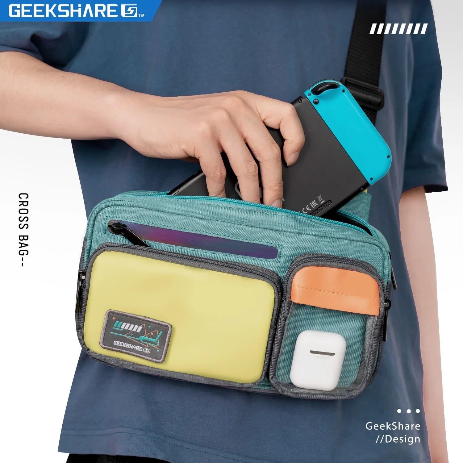 GeekShare sacoche de voyage pour Nintendo Switch, sac multifonction de grande capacité pour Switch OLED, sacoche pour Switch Lite