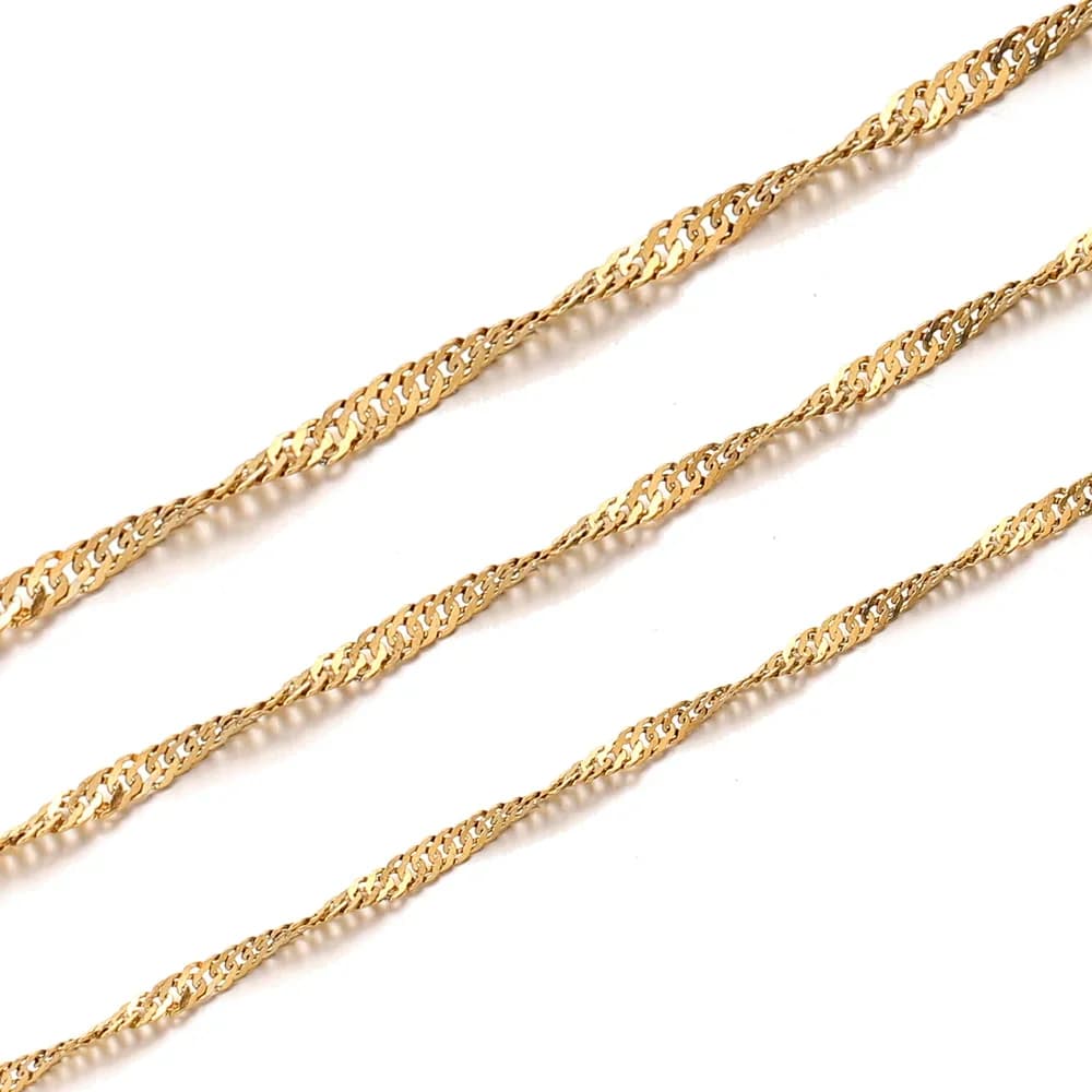 JOfor DY-Bracelet de cheville en acier inoxydable, collier en or ondulé, production de bijoux artisanaux, 2 m