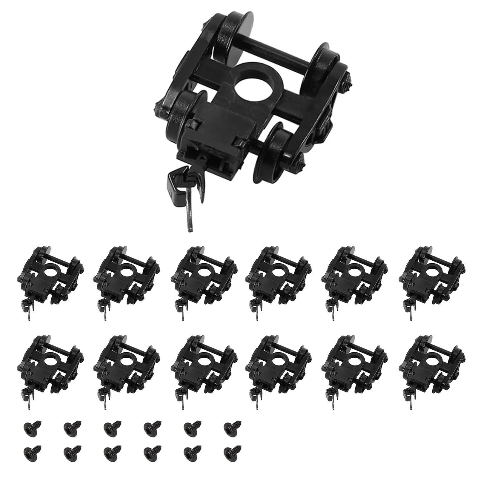 Evemodel 12 pièces, échelle N 1:160, bogies de camion avec coupleurs, roues en plastique de 33 pouces avec vis HP22N