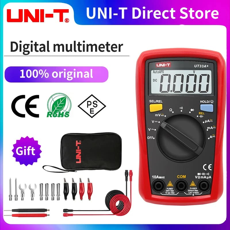 UNI-T UT33A UT33B UT33C UT33D Plus multimètre de poche ampèremètre numérique voltmètre mesure de résistance professionnelle multimètre