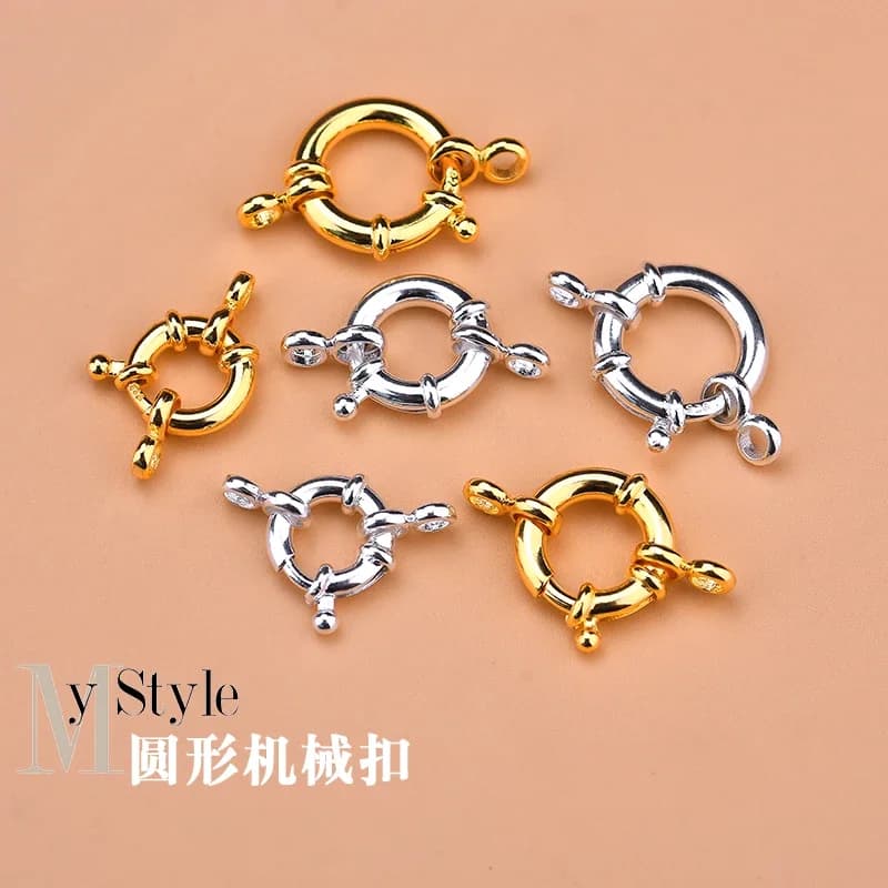 Accessoires de boucle à ressort en argent Sterling 925, boucle à bulle circulaire, boucle de perles communes de collier, boucle de connexion DIY