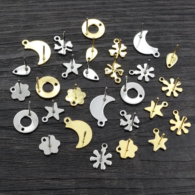 20 pcs/Lot 316 Acier Inoxydable Géométrique Étoiles Lune Boucle D'oreille Stud Messages Connecteur Pour Le BRICOLAGE Boucle D'oreille Fabrication de Bijoux Fournitures