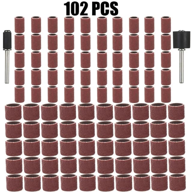 Grain de kit de tambour de ponçage 12,7/6,35 mm # 80 # 120 # Bande de ponçage 180 pour manchons Dremel, pour Mini meuleuse d'angle électrique, mandrins de ponçage