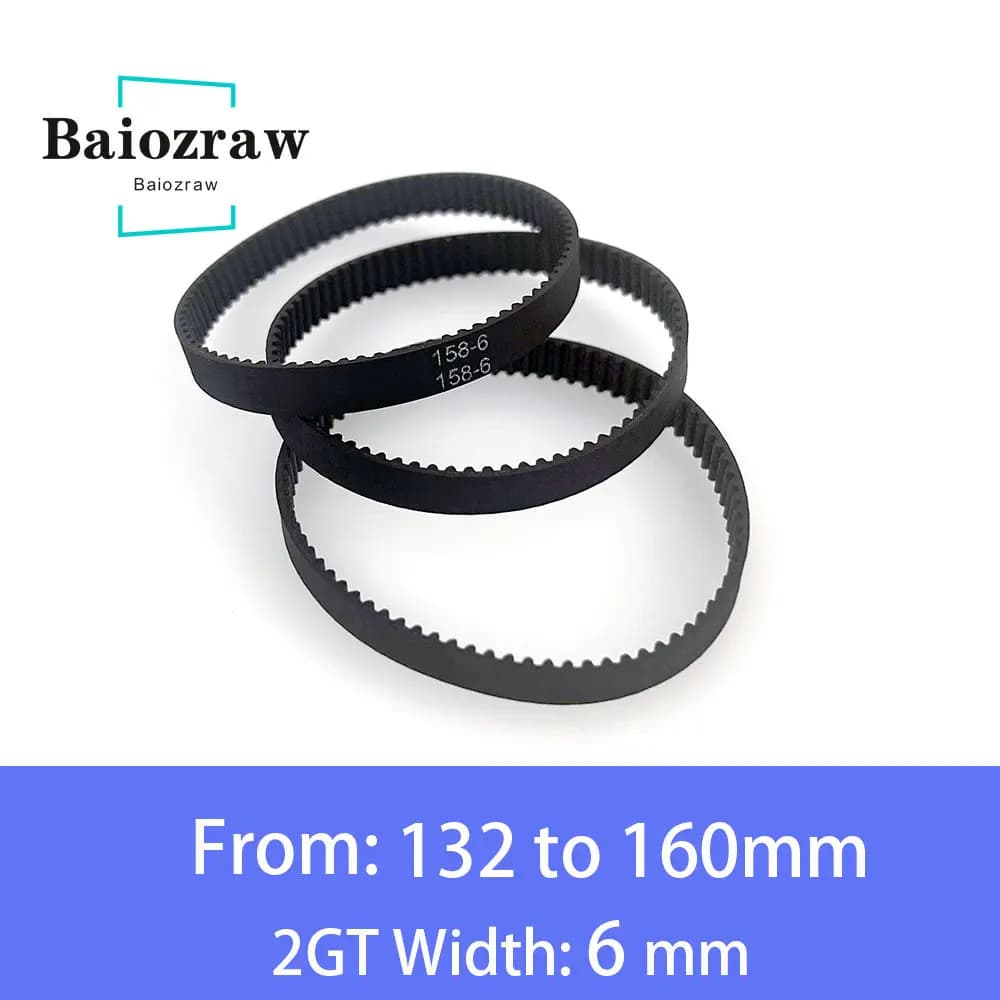 Courroie de synchronisation en caoutchouc pour imprimante 3D, 1 pièce, GT2 6mm, boucle fermée, 132 134 136 138 140 142 144 146 148 150 152 154 156 158mm