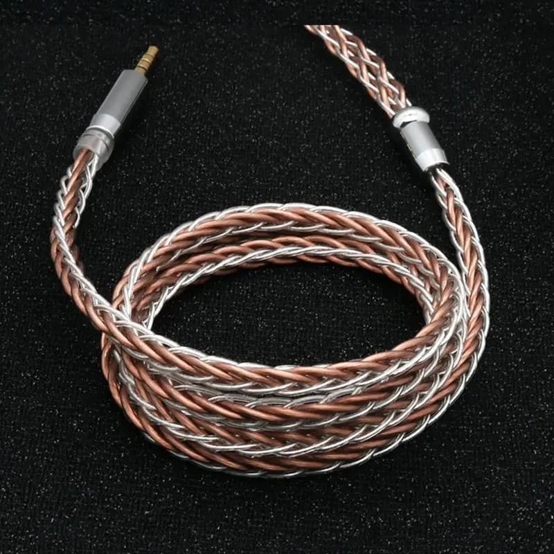 XINHS H18 8 noyaux argent pur et cuivre monocristallin tresse mixte câble de mise à niveau pour casque