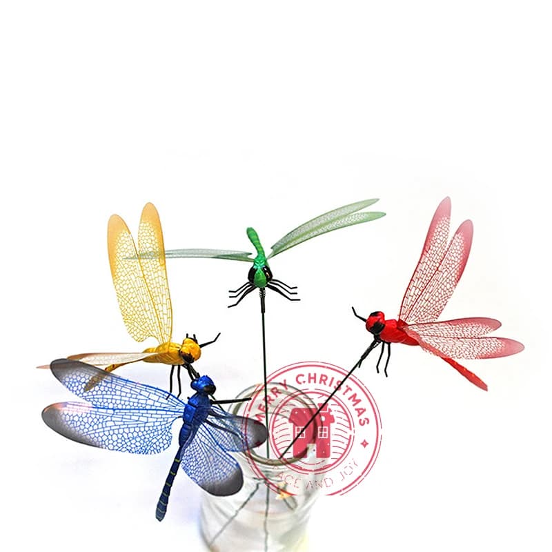 Autocollants muraux libellule de Simulation 3D de 14cm, décoration de maison, artisanat créatif, bouteille de jardinage, décoration murale pour salle de fête d'anniversaire pour bébé