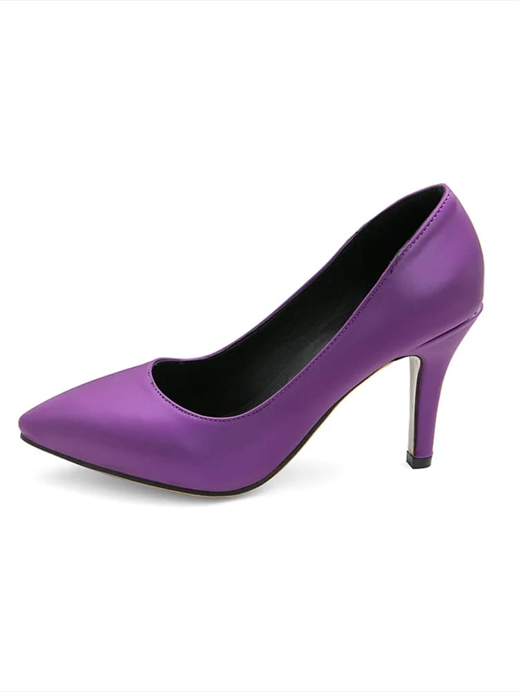 Escarpins classiques à talons hauts pour femmes, chaussures à bout pointu, nude, violet, fête, bureau, mariage, printemps, 2024