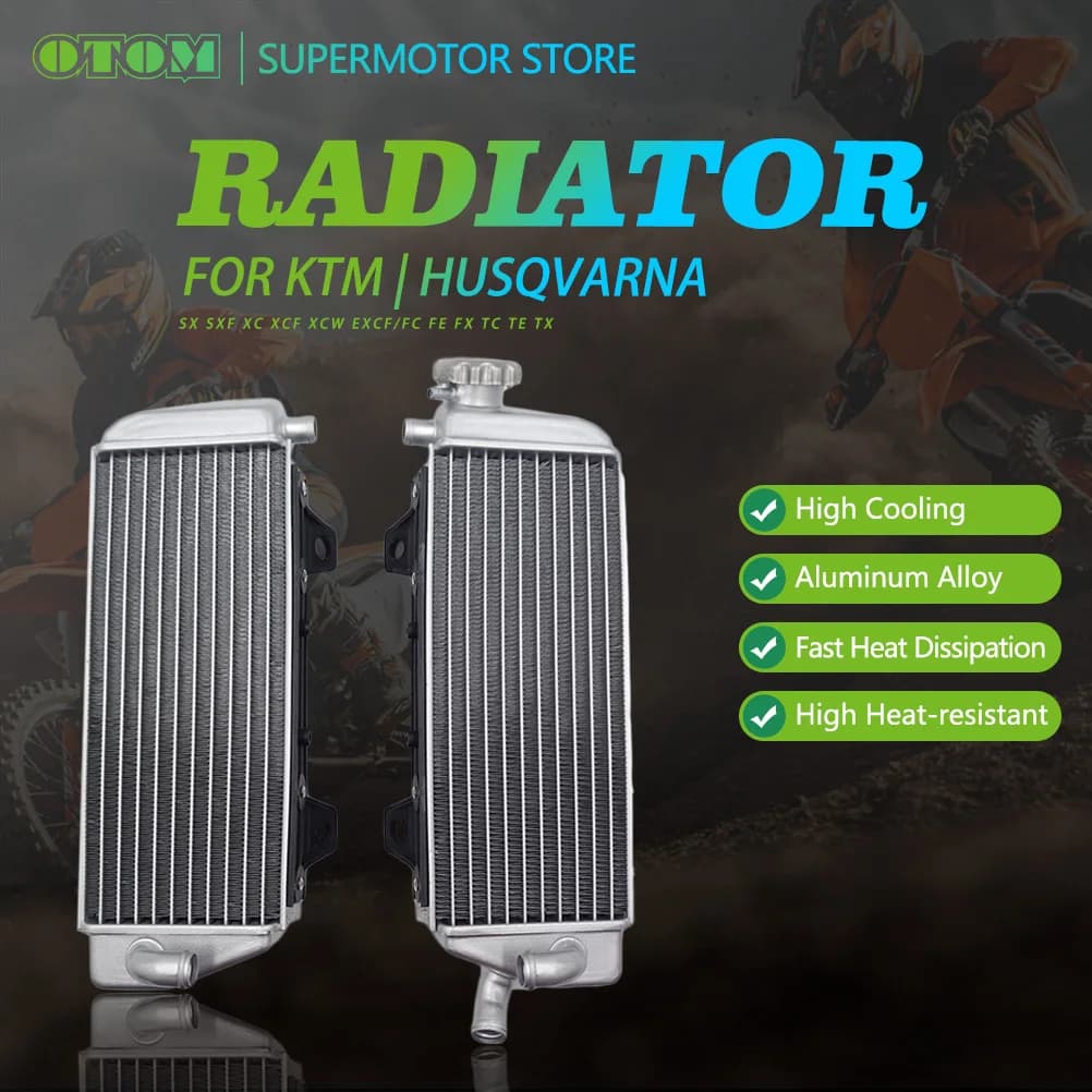 OTOM – radiateur gauche droit pour moto, réservoir d'eau en aluminium, dispositif de refroidissement du moteur pour KTM SXF EXCF XCW HUSQVARNA FC FE TX Motocross