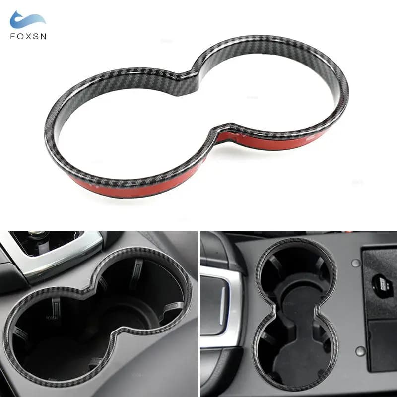Autocollant de cadre de couverture de garniture de support de verre d'eau centrale de Texture de Fiber de carbone de voiture pour Porsche Macan 2014 2015 2016 2017 2018 2019 2020