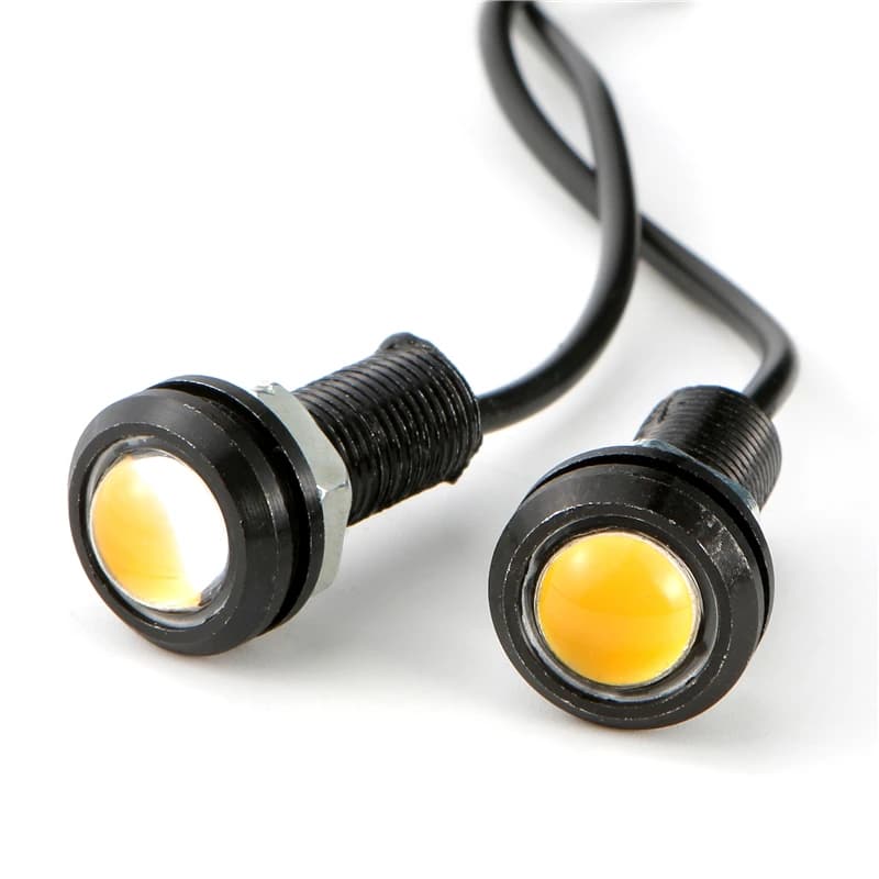 Phare LED 18mm yeux d'aigle pour voiture, 1 pièce, feux de jour étanches, feu de signalisation de stationnement inversé DRL, accessoires de style