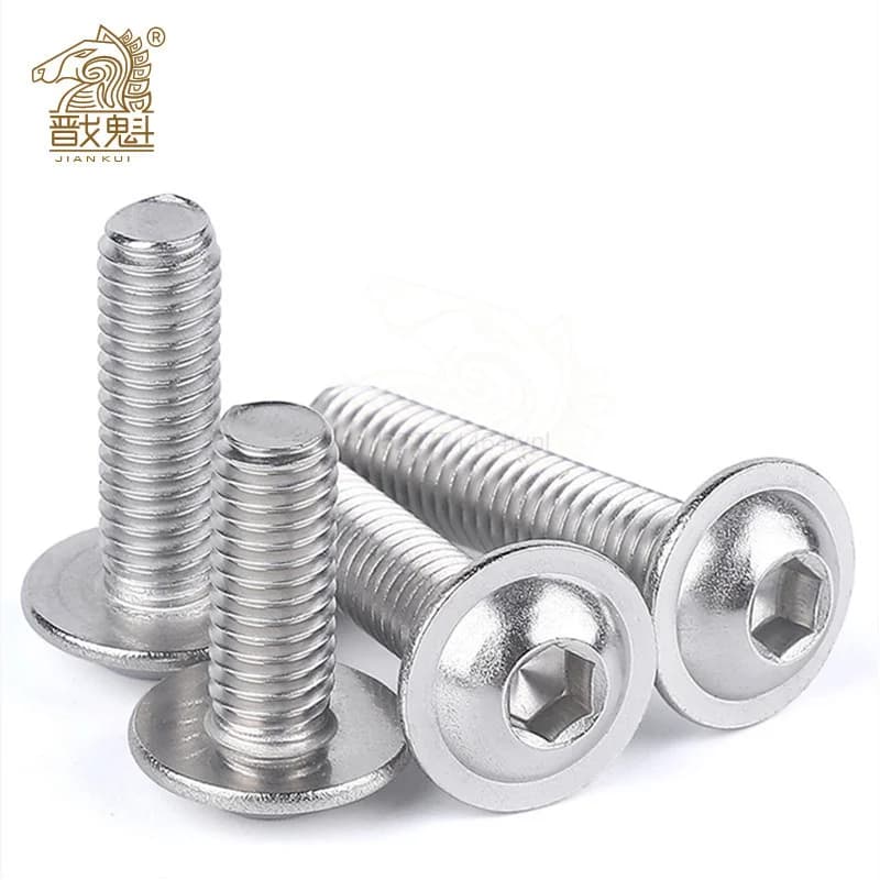 ISO7380.2 M2 M2.5 M3 M4 M5 M6 M8 304 vis à tête de bouton à six pans creux en acier inoxydable avec boulon de collier