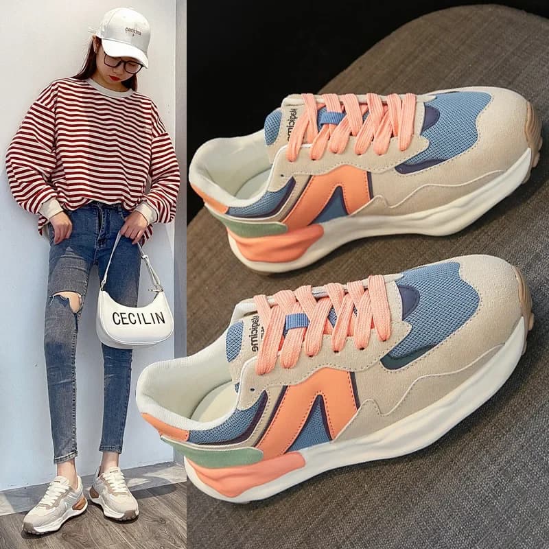 Nouvelles baskets d'été 2026 pour couple, chaussures décontractées en maille pour hommes et femmes, plateformes confortables pour l'extérieur, chaussures de sport respirantes pour femmes (taille 43)