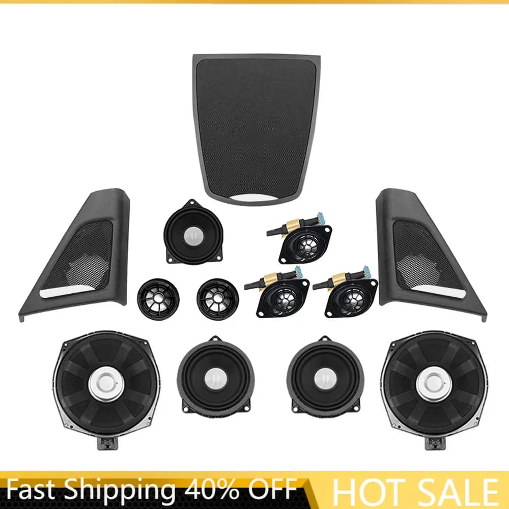 Klaxon de voiture pour BMW F10 F11 Série 5, haut-parleur audio, basses, tweeter, cache de porte, haut-parleur de médium, kit de remplacement et d'amélioration pour caisson de basses
