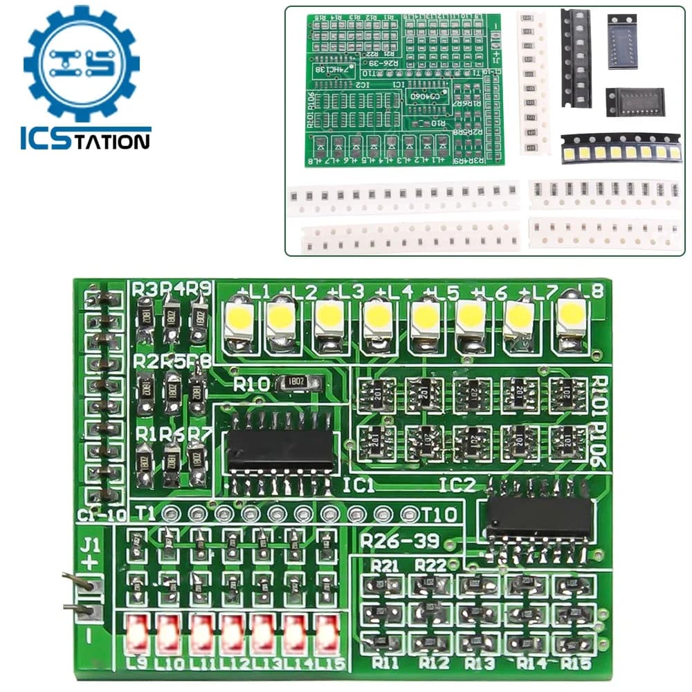 Kit électronique de bricolage pour projet de soudure, suite de pratique, carte émetteur radio FM, coordinateur technique, 1801 SMT SMD