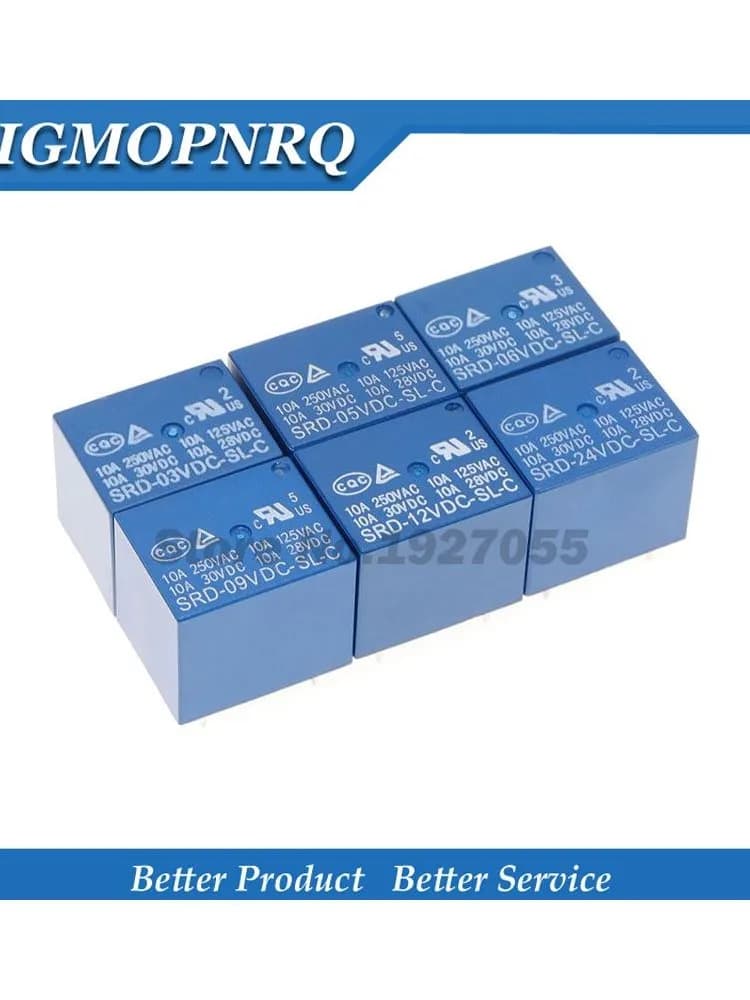 5 pièces de relais 05 09 06 24 broches 3V 5V 9V 6V 24V 12V, nouveau
