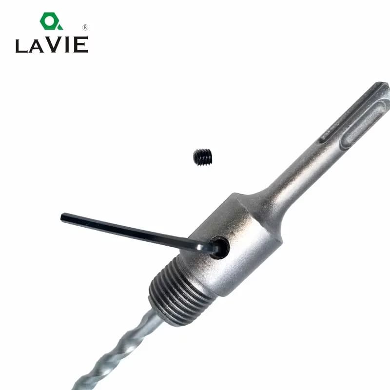 Adaptateur de tige d'extension LAVIE 1 pièce, de M22 à SDS Plus/Quatre queues carrées creuses, pour marteau électrique, scie cloche murale à pointe TCT