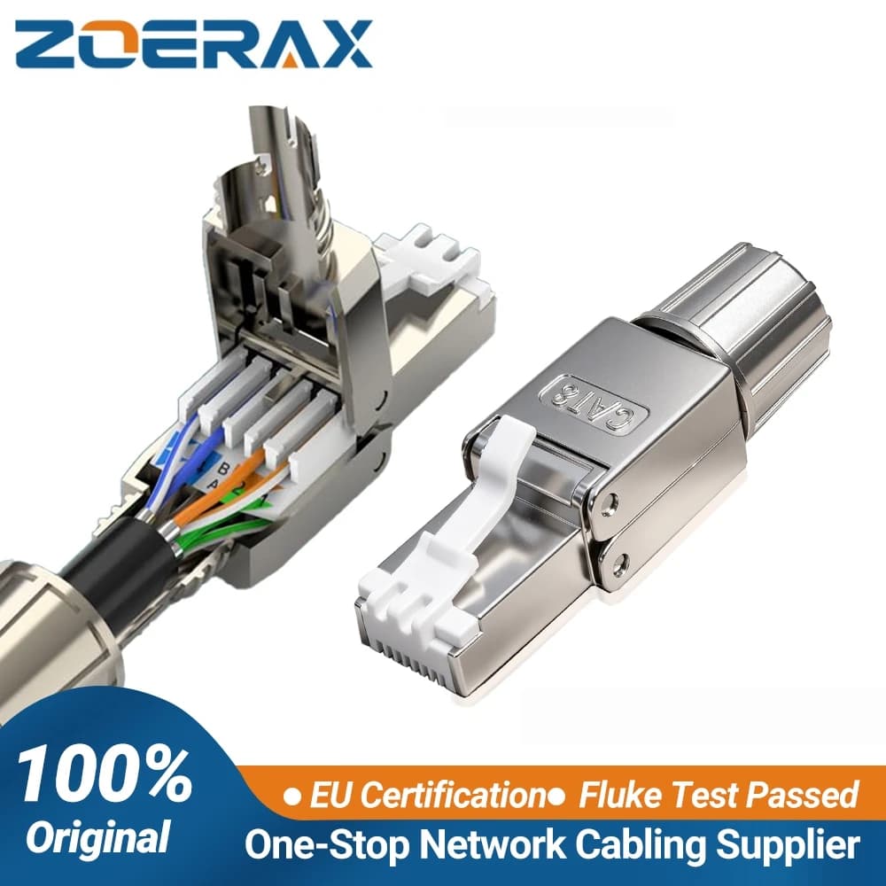 ZoeRax – connecteurs RJ45 Cat8 Cat7 Cat6A, fiches de terminaison Ethernet réutilisables sans outil, prise Internet, Installation rapide sur le terrain