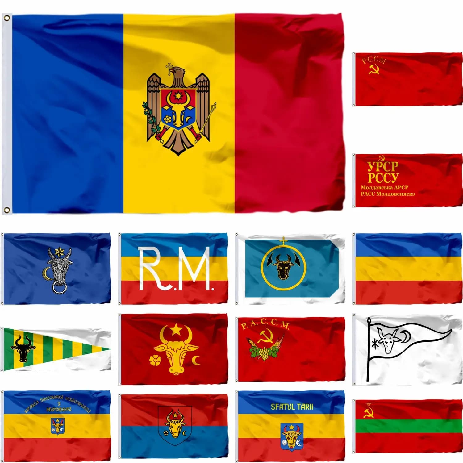 Drapeau d'histoire de moldavie Sfatul Tarii 3X5FT MD république démocratique 90X150CM bannière moldaave dans la bataille Obertyn