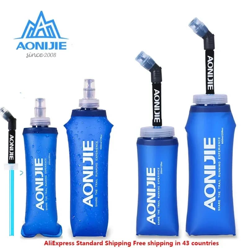 AONIJIE E885 nouvelle bouteille d'eau pliable en Silicone en plein air voyage Sport course cyclisme bouilloire matériau souple sain 250- 600ML