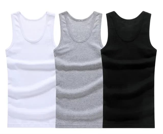 3 pièces/lot coton hommes sous-vêtements sans manches débardeur solide gilet musculaire sous-vêtements col rond vêtements de sport T-shirt hommes gilet mâle 4XL