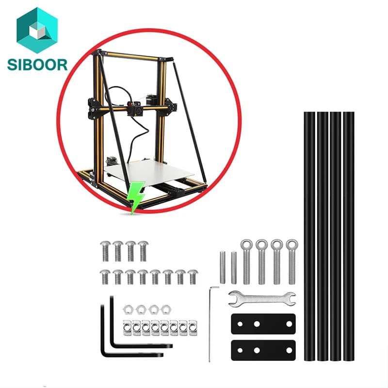 Pièces d'imprimante 3D supportant le Kit de biellette de traction ensemble de biellettes de direction en alliage d'aluminium Compatible avec Creality Ender-3/Ender-3S/Ender-3Pro CR10