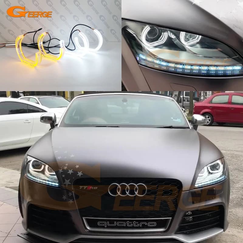 Kit Yeux d'Ange LED Ultra Lumineux, Anneaux Halo, Lumière du Jour, Accessoires de Voiture pour AUDI TT Mk2 8J 2006 2007 - 2012 2013 2014