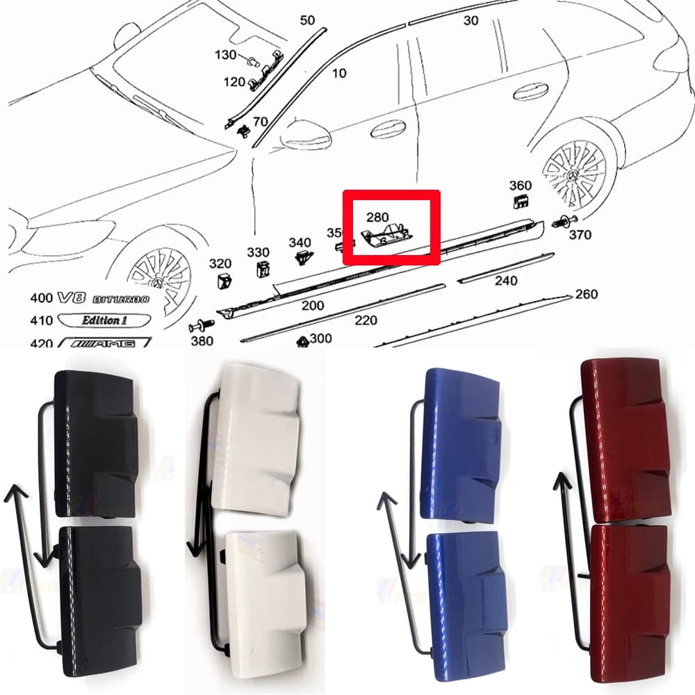 Couvercle d'accès arrière pour Mercedes, 15-20 L & R, Mercedes C Jas, W205, C43, C63, A2056980330, A2056980430
