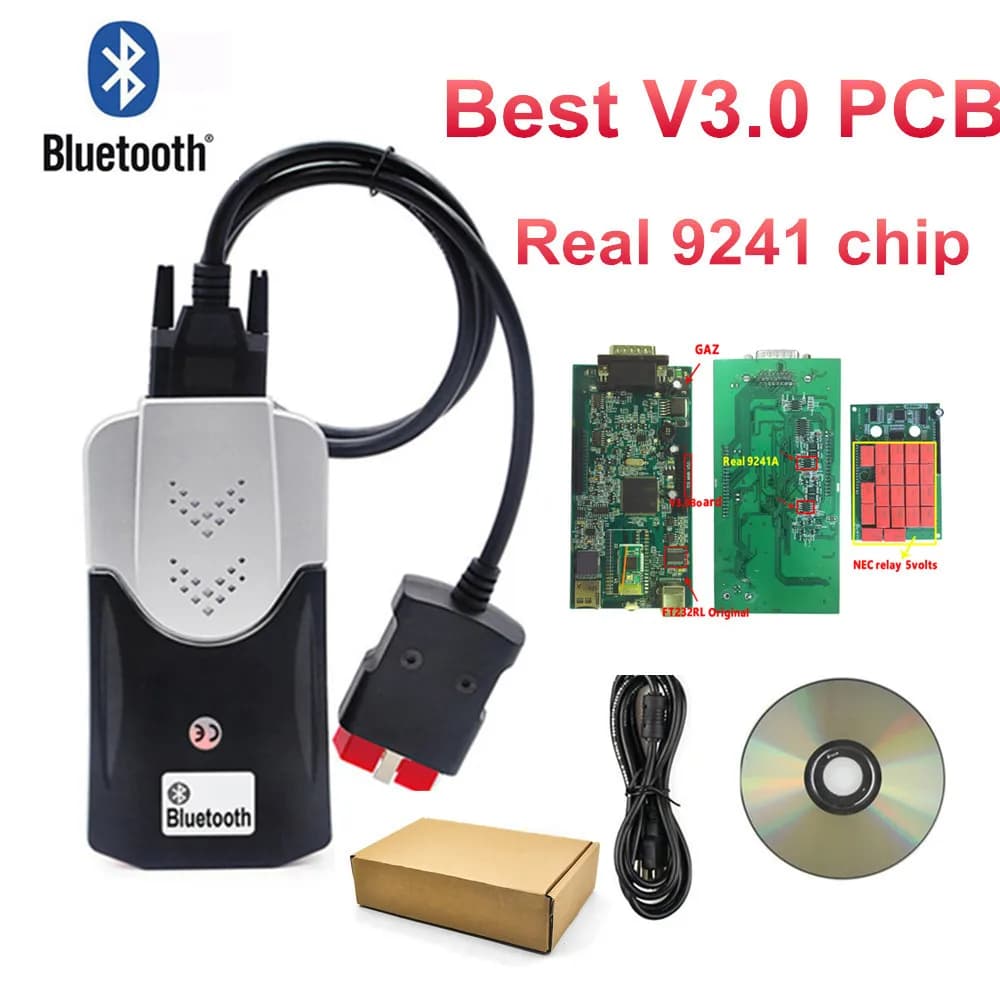 V3.0 PCB 2021.11 Keygen V3 avec 21 relais, puce 9241 RT232ATV pour Tnesf Delphis Orpdc VD DS150E CDP Bluetooth VD TCS CDP Pro