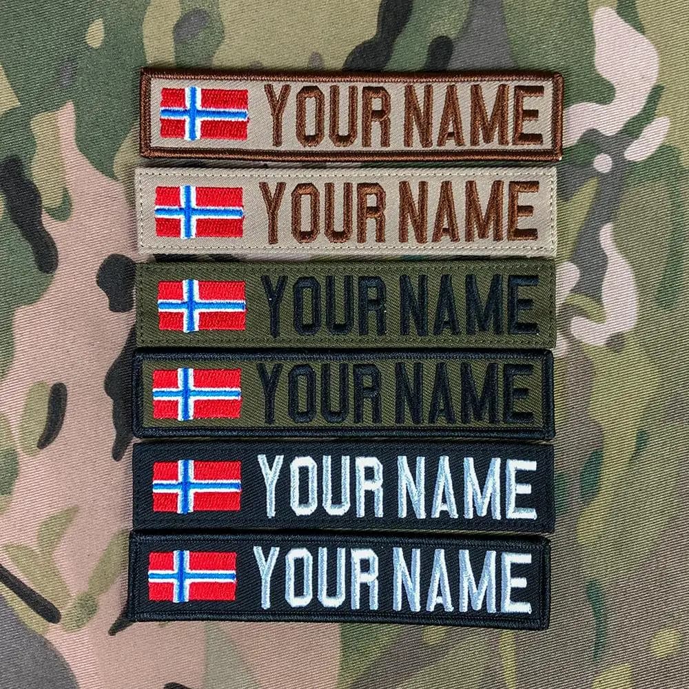 Ruban nominatif personnalisé drapeau de la norvège broderie Patch crochet et boucle Multicam vert ACU noir Tan