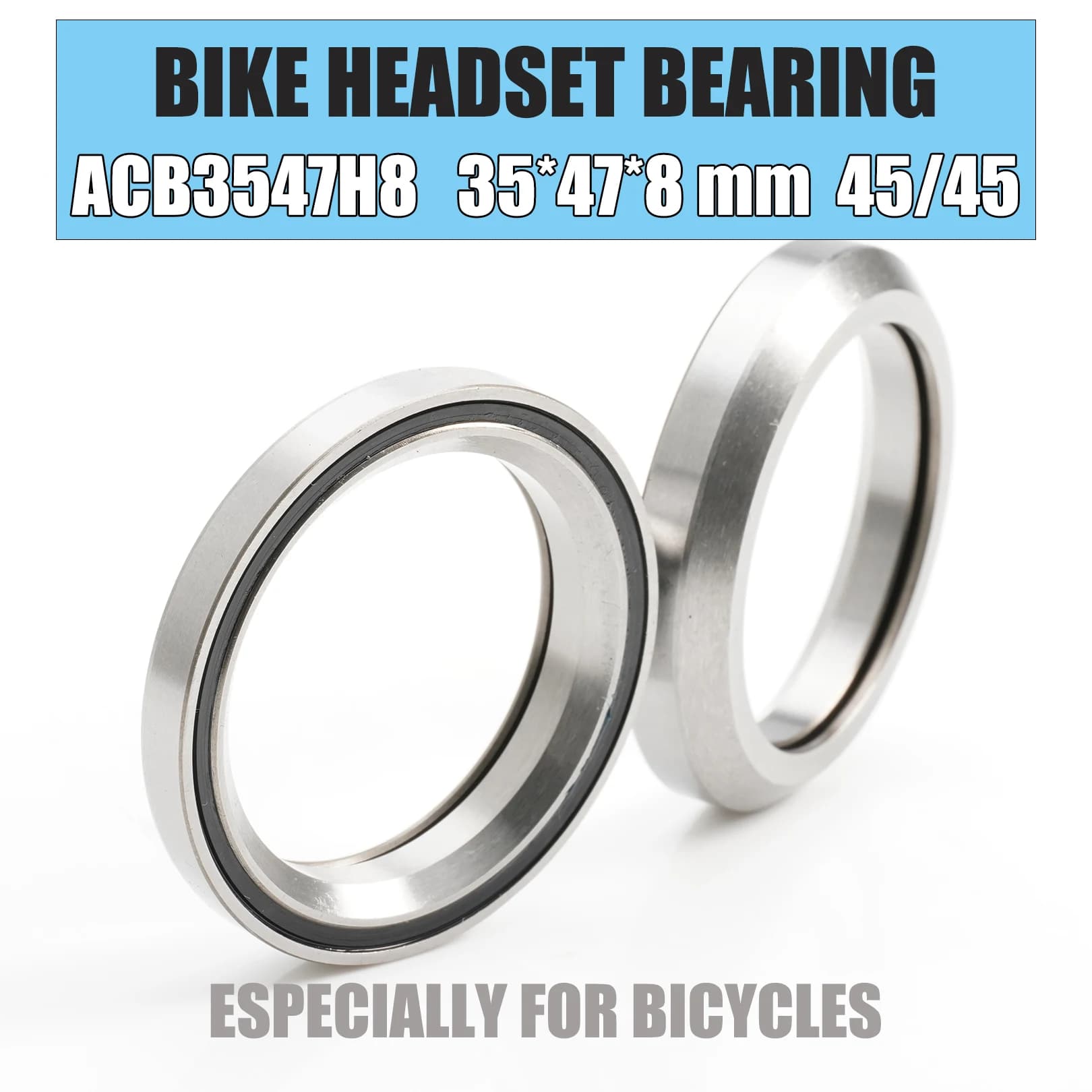 Roulements pour casque de vélo, 35x47x8mm, 45/45 2 pièces, ACB, Contact angulaire, pour vtt, pour bicyclette, 3547H8