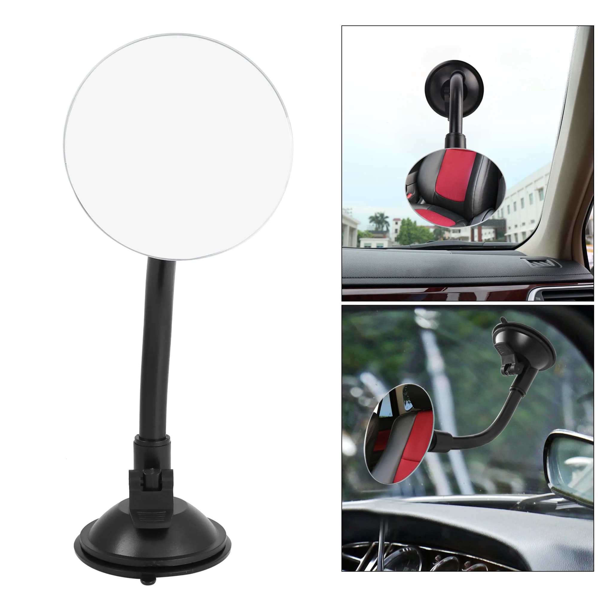 X Autohaux 3 types de rétroviseurs de voiture réglables pour angles morts, rétroviseur de sécurité rotatif à ventouse pour tous les véhicules universels